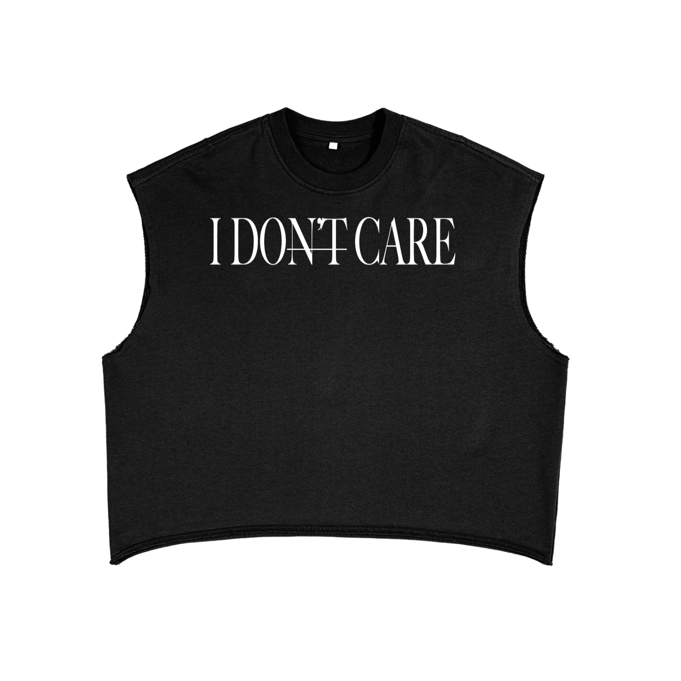 I DON'T CARE - French Terry Boxy Tank Top