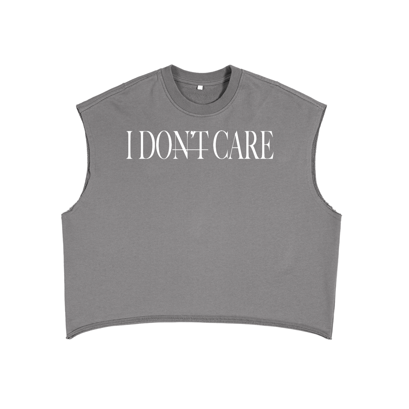 I DON'T CARE - French Terry Boxy Tank Top
