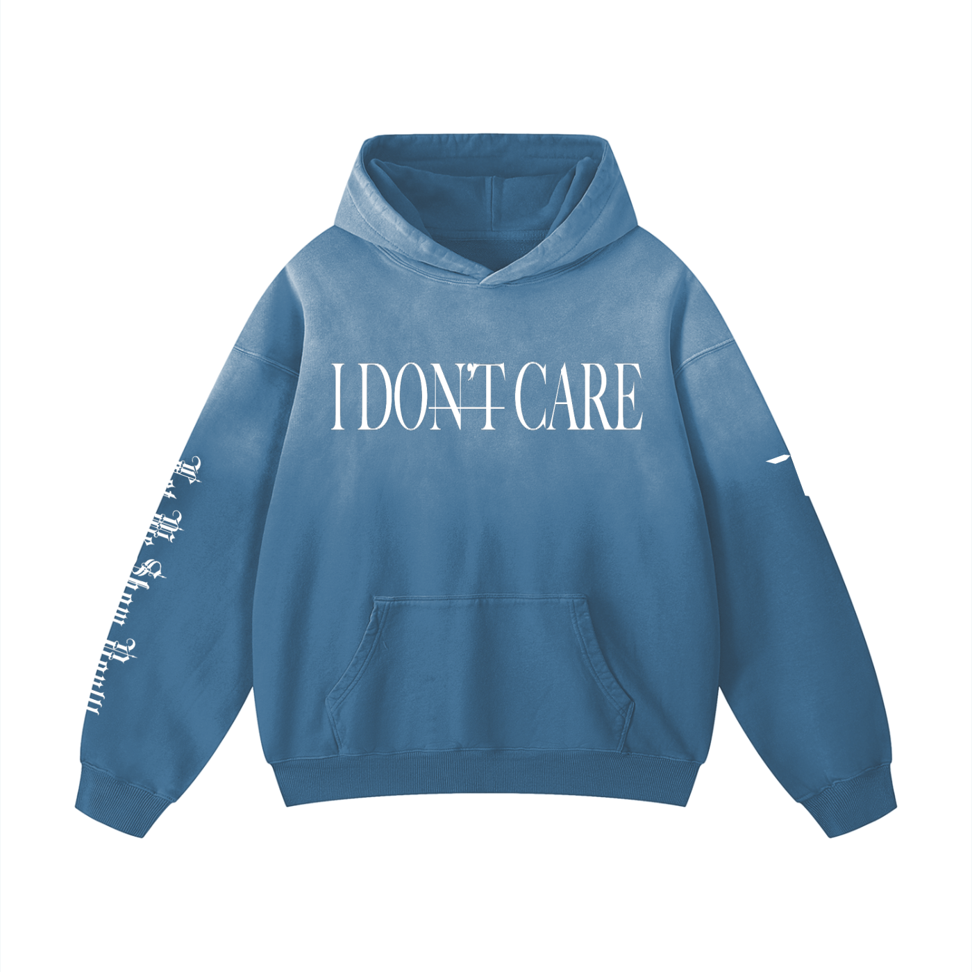 I DON'T CARE - Heavyweight Sunfade Oversized Hoodie