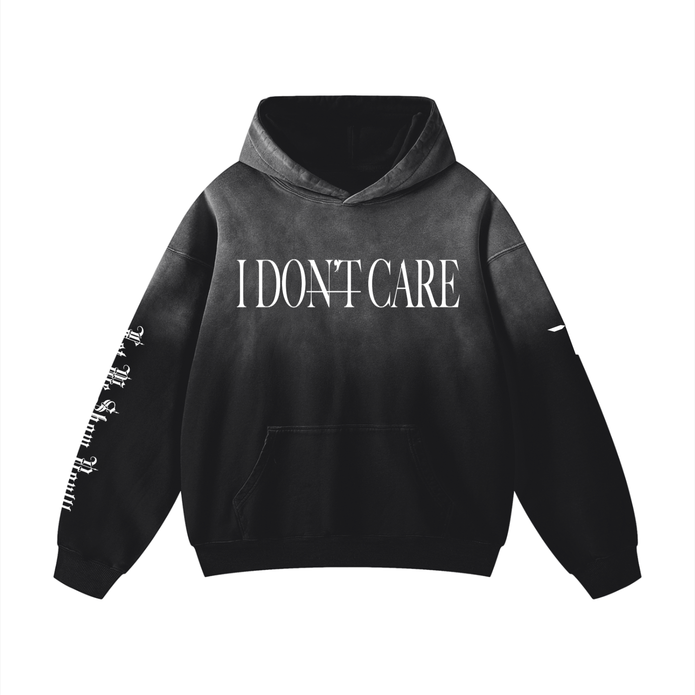 I DON'T CARE - Heavyweight Sunfade Oversized Hoodie
