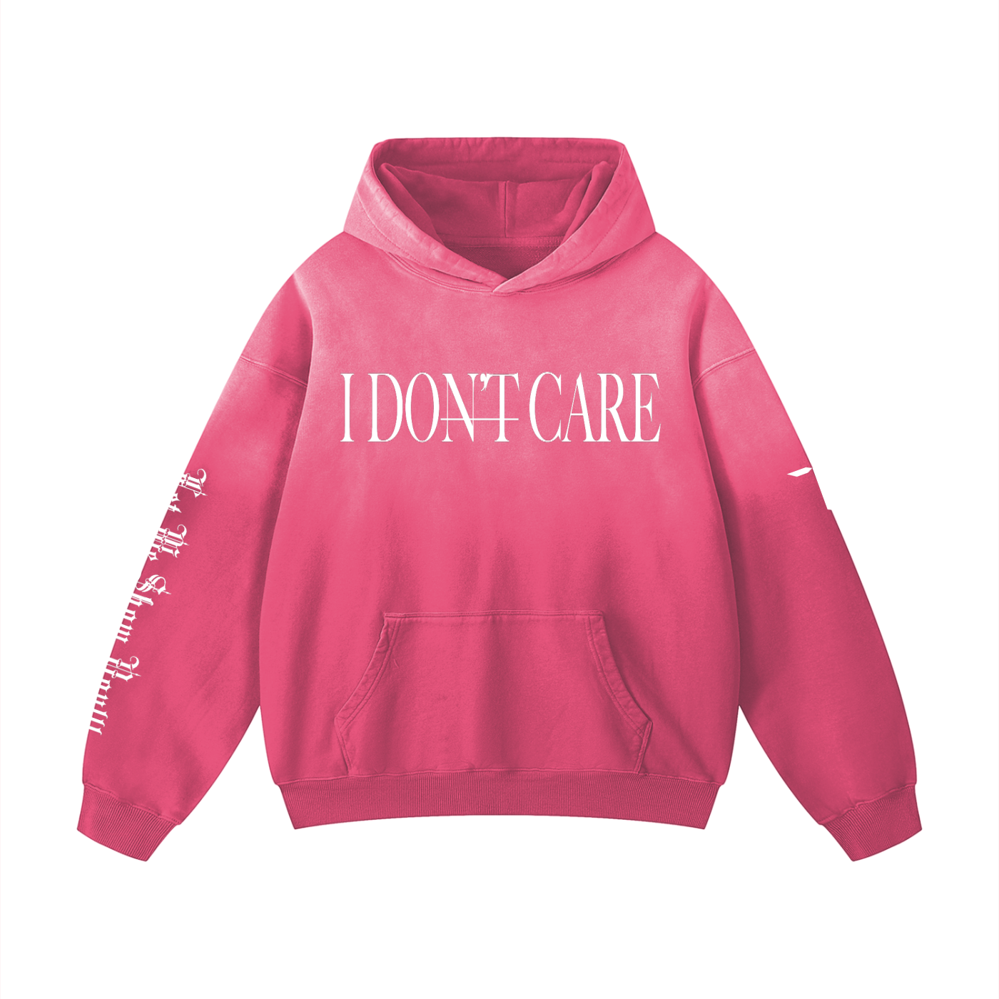 I DON'T CARE - Heavyweight Sunfade Oversized Hoodie