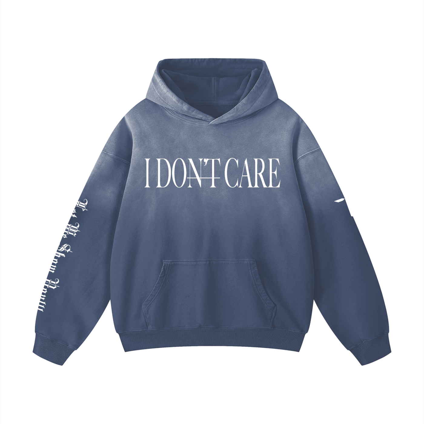 I DON'T CARE - Heavyweight Sunfade Oversized Hoodie